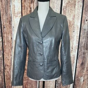 Bernardo Designs 100% Leather Size Small Silver Jacket
